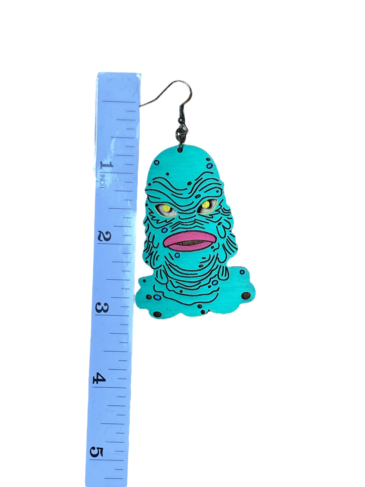 Wooden, Creature of the Black Lagoon Head Earrings