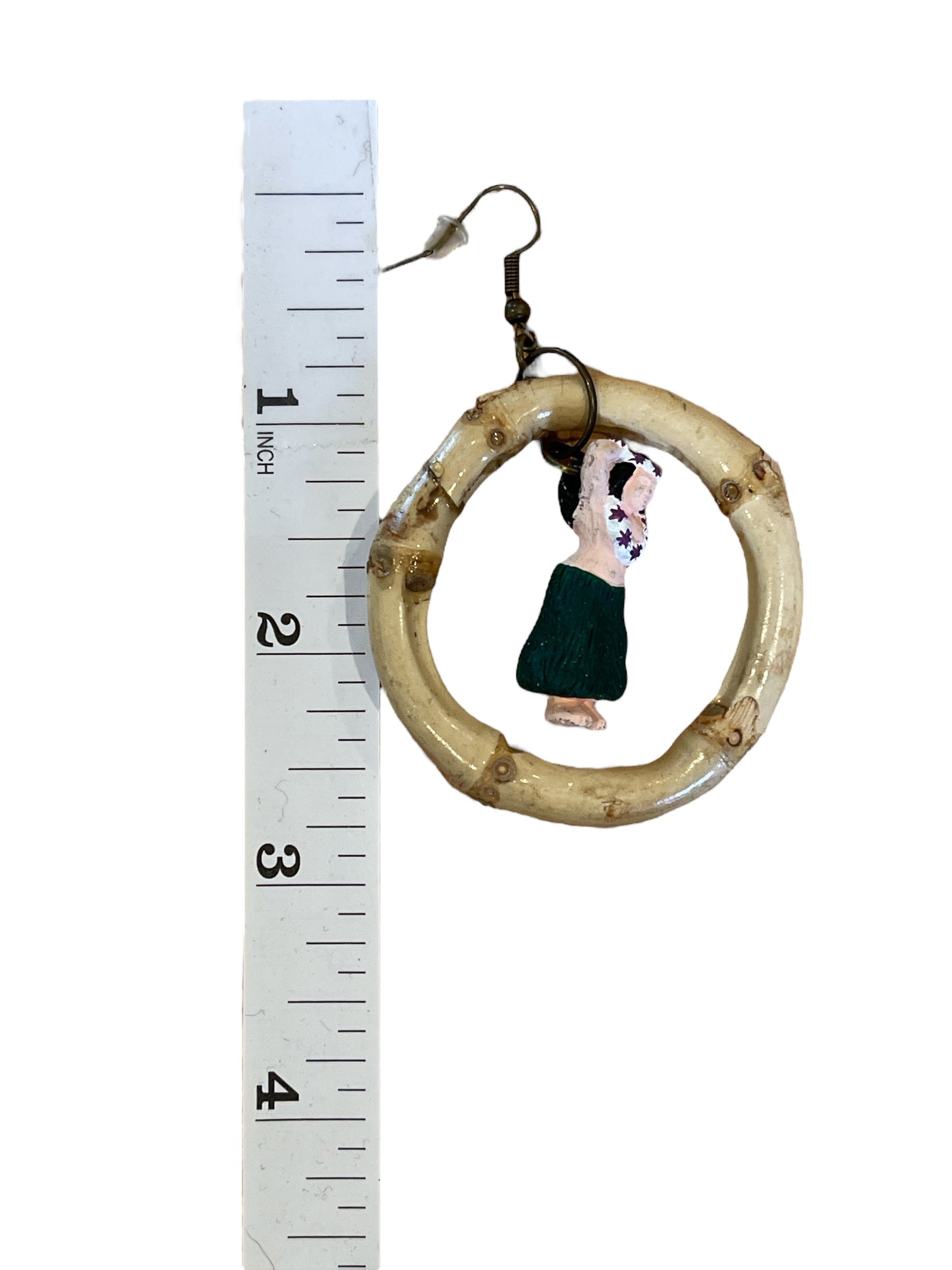 Hula Girl in Small, Bamboo Hoops