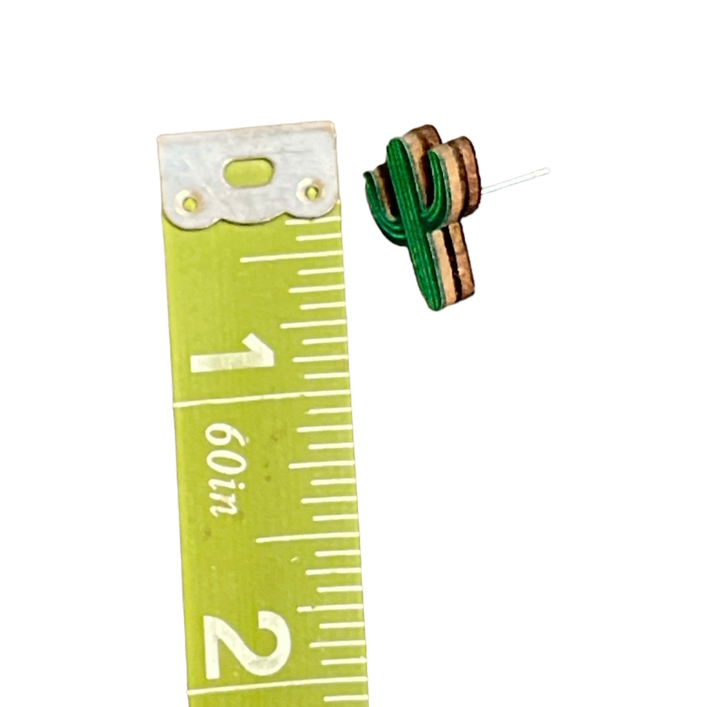 Small, Wooden Cacti Earrings