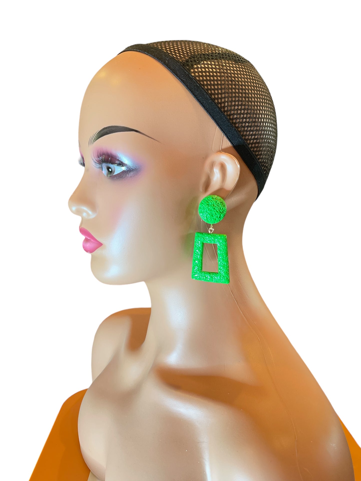 MCM Inspired Geometric Shape Earrings