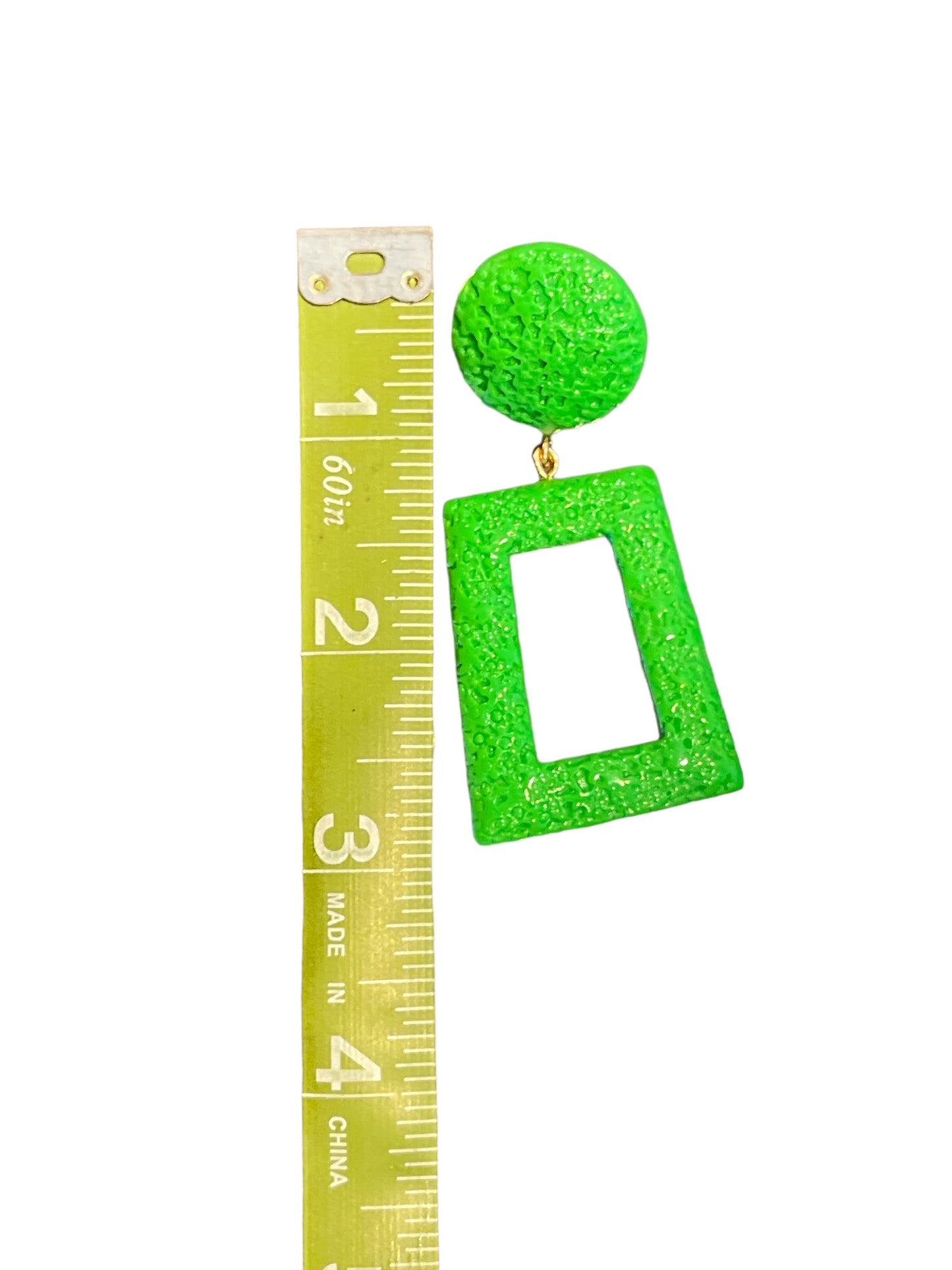MCM Inspired Geometric Shape Earrings
