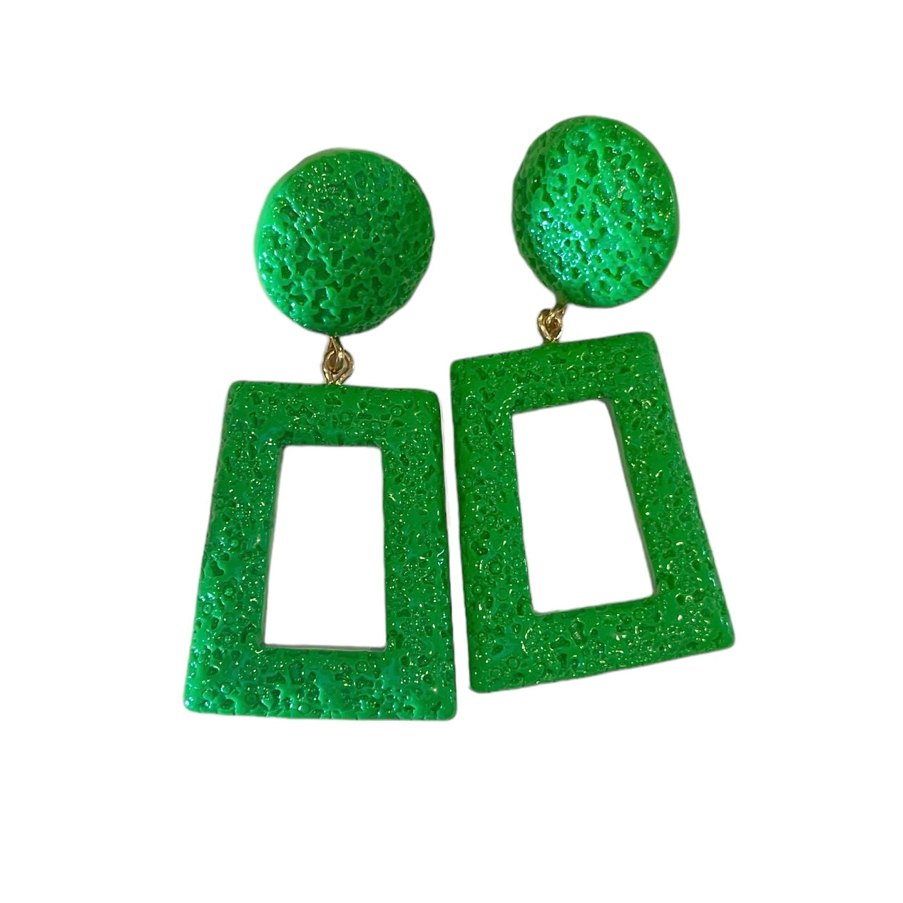 MCM Inspired Geometric Shape Earrings