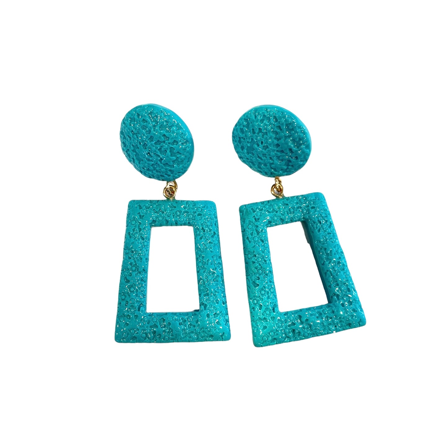 MCM Inspired Geometric Shape Earrings
