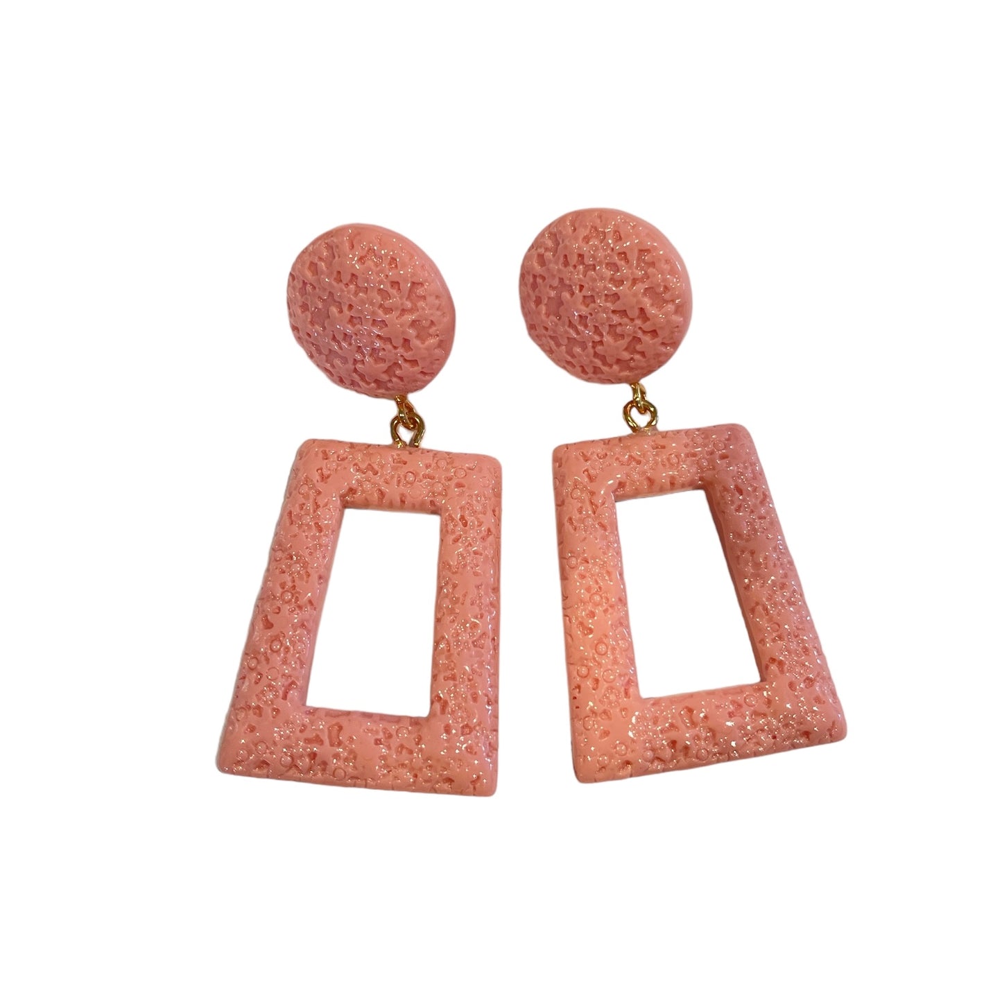 MCM Inspired Geometric Shape Earrings