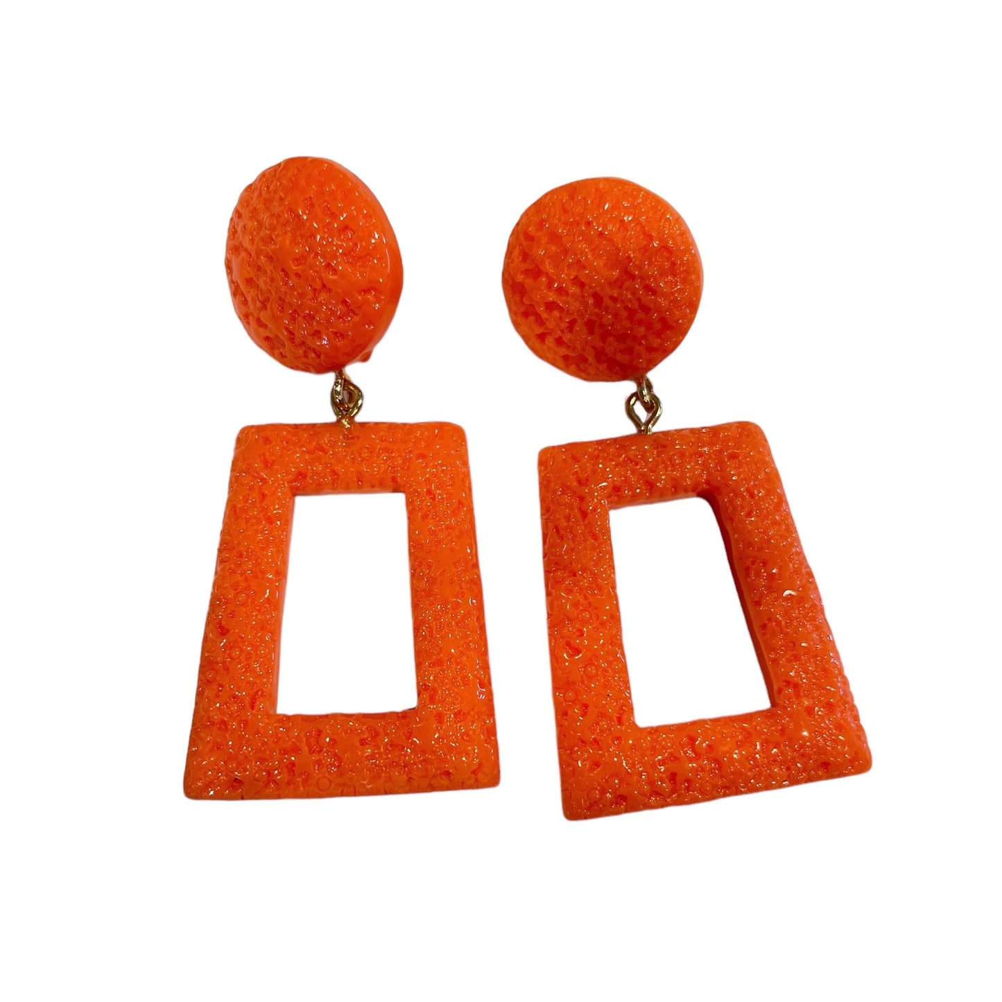 MCM Inspired Geometric Shape Earrings