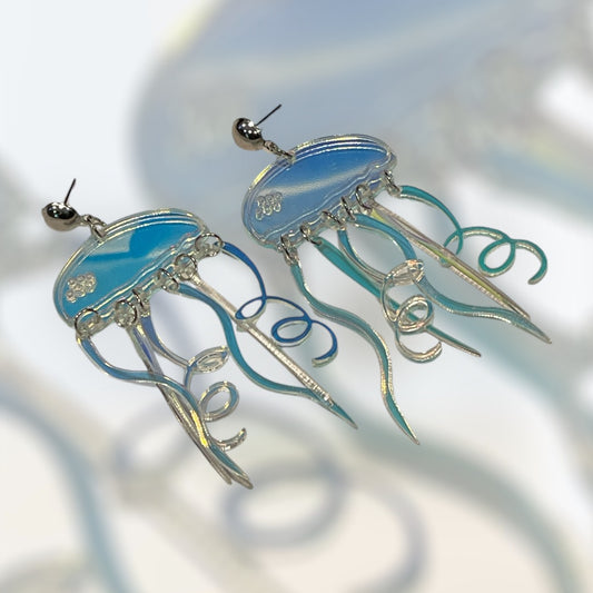 Iridescent Jelly Fish Earrings