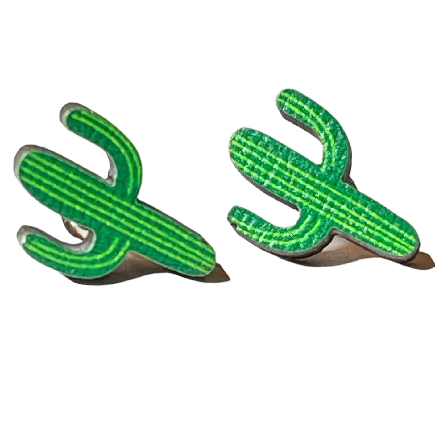 Small, Wooden Cacti  Earrings